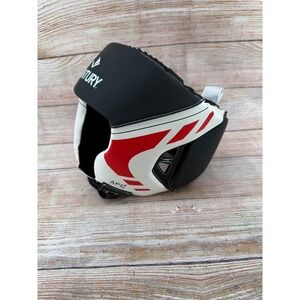 Century Brave Martial Arts Headgear L/XL Black White Red Sparring Head Guard NWT
